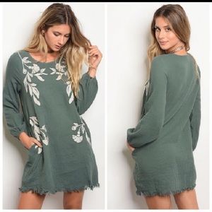 Sage green dress WITH POCKETS